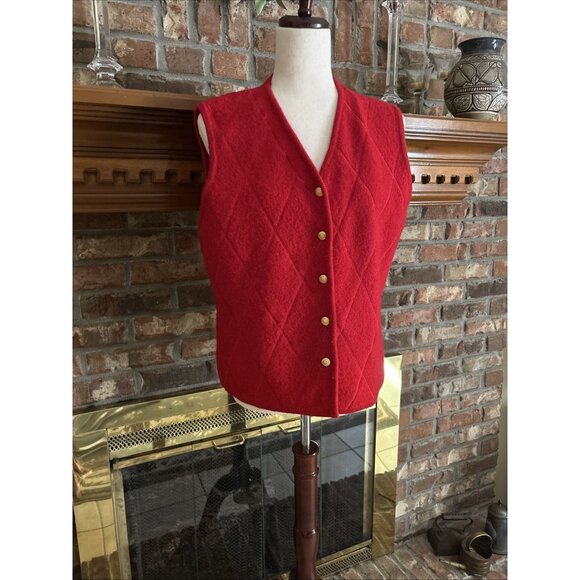 Pendleton Woman’s Red Boiled Wool Vest Size Large - Picture 1 of 7